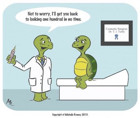Funny Cosmetic Surgery Aging Cartoon